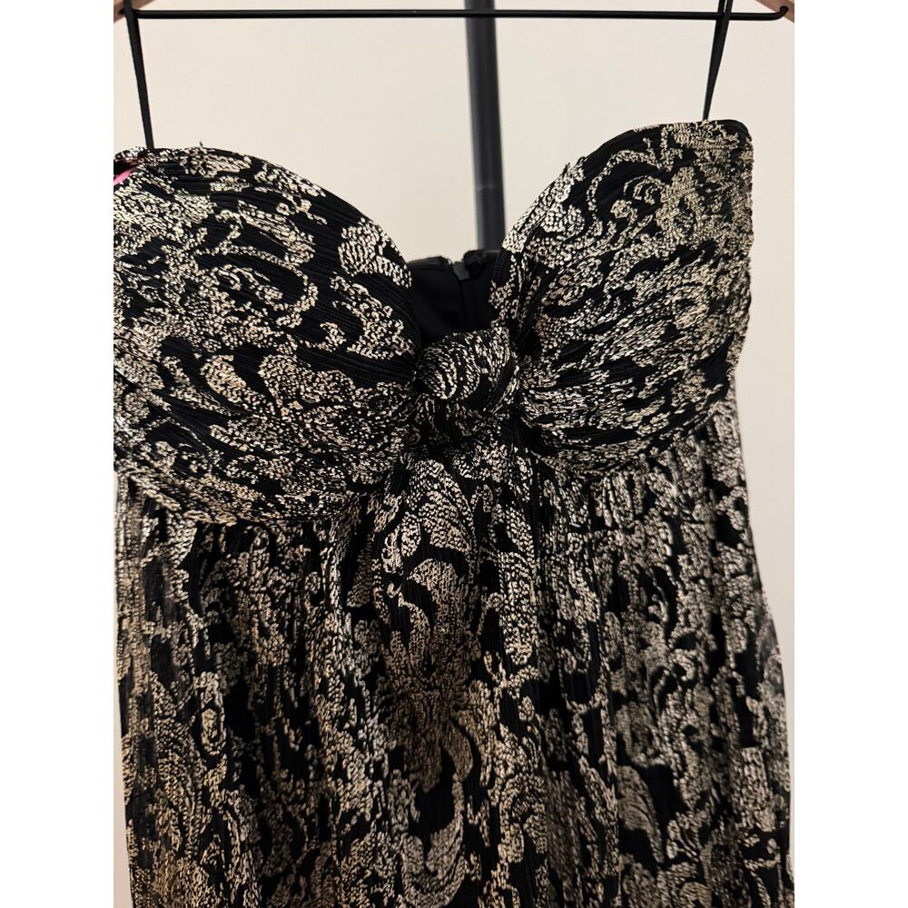 New Parker Pipeline rich gold & black strapless dress size 10 - Picture 4 of 6